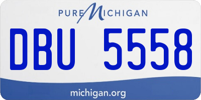 MI license plate DBU5558
