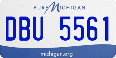 MI license plate DBU5561