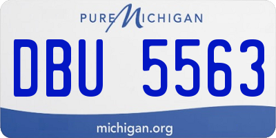 MI license plate DBU5563