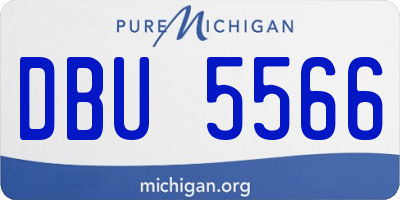 MI license plate DBU5566