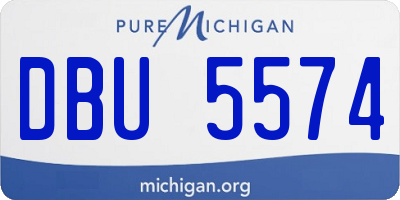 MI license plate DBU5574