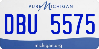 MI license plate DBU5575