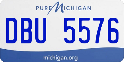 MI license plate DBU5576