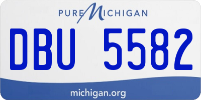 MI license plate DBU5582