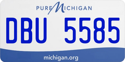 MI license plate DBU5585