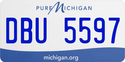 MI license plate DBU5597