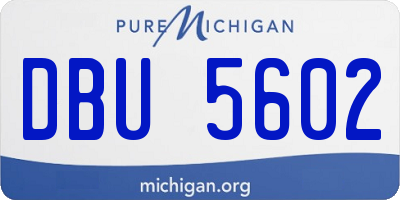 MI license plate DBU5602