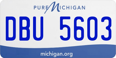 MI license plate DBU5603