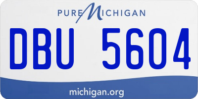 MI license plate DBU5604