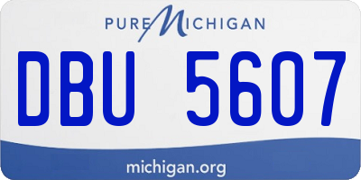 MI license plate DBU5607