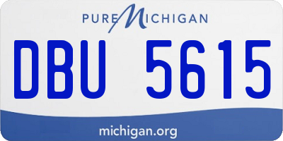 MI license plate DBU5615