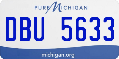 MI license plate DBU5633