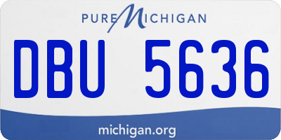 MI license plate DBU5636