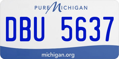 MI license plate DBU5637