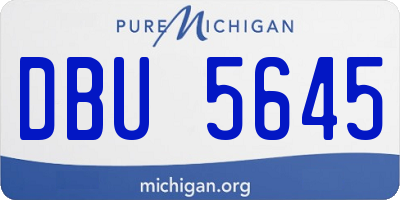 MI license plate DBU5645