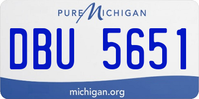MI license plate DBU5651