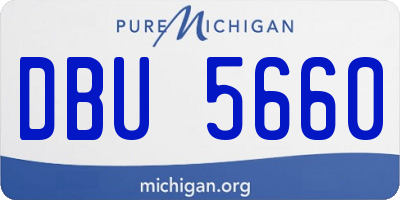 MI license plate DBU5660