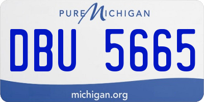 MI license plate DBU5665