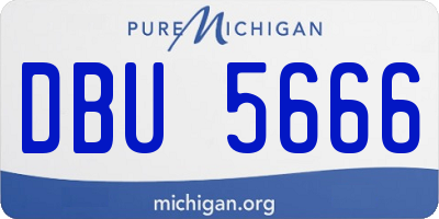 MI license plate DBU5666