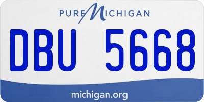 MI license plate DBU5668