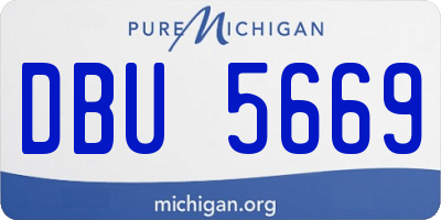 MI license plate DBU5669