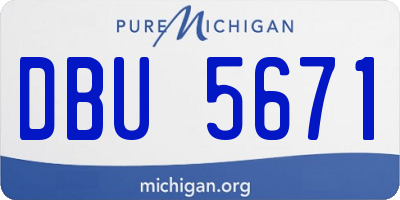MI license plate DBU5671