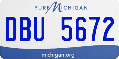 MI license plate DBU5672