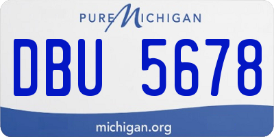 MI license plate DBU5678