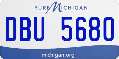 MI license plate DBU5680