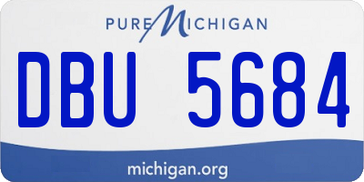 MI license plate DBU5684