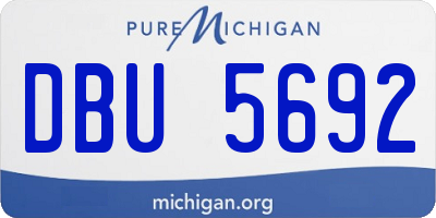 MI license plate DBU5692