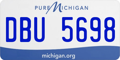 MI license plate DBU5698