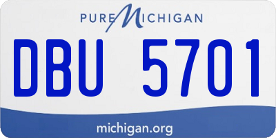 MI license plate DBU5701