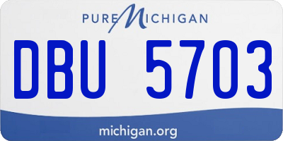 MI license plate DBU5703