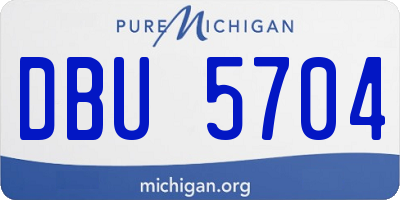 MI license plate DBU5704