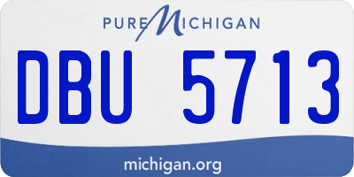 MI license plate DBU5713