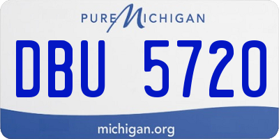 MI license plate DBU5720