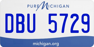 MI license plate DBU5729