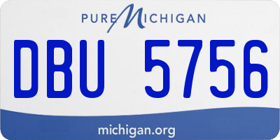 MI license plate DBU5756