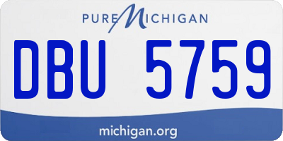 MI license plate DBU5759