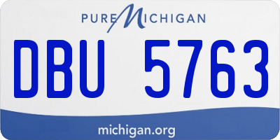 MI license plate DBU5763