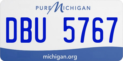 MI license plate DBU5767
