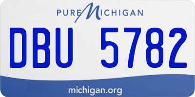 MI license plate DBU5782