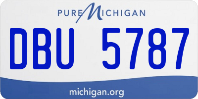 MI license plate DBU5787
