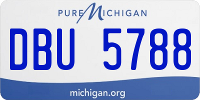 MI license plate DBU5788