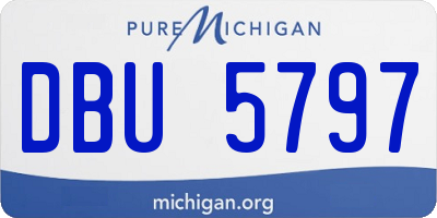MI license plate DBU5797