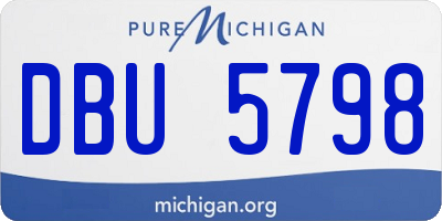 MI license plate DBU5798