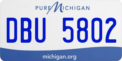 MI license plate DBU5802