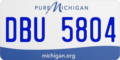 MI license plate DBU5804