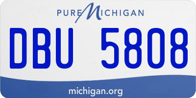 MI license plate DBU5808